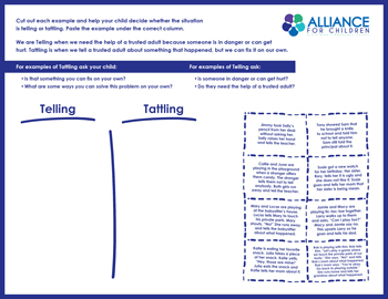 telling vs tattling